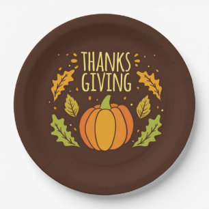 Happy Thanksgiving Paper Plate