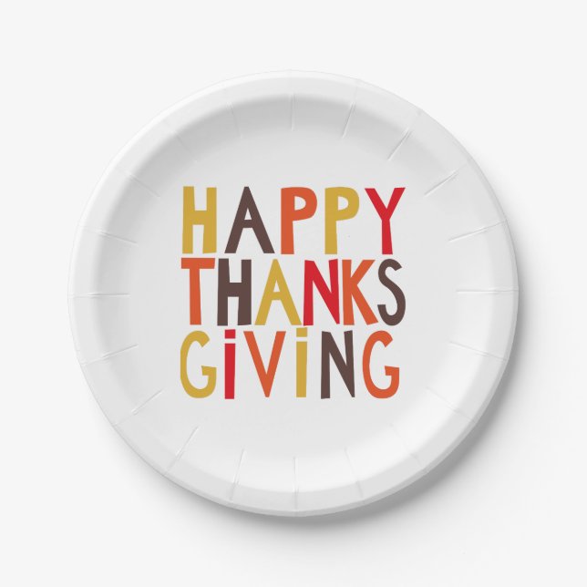 Happy Thanksgiving! Paper Plate (Front)
