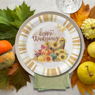 Happy Thanksgiving Paper Plate