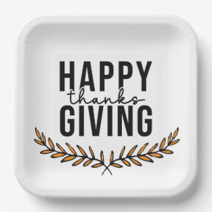 Happy Thanksgiving Paper Plates
