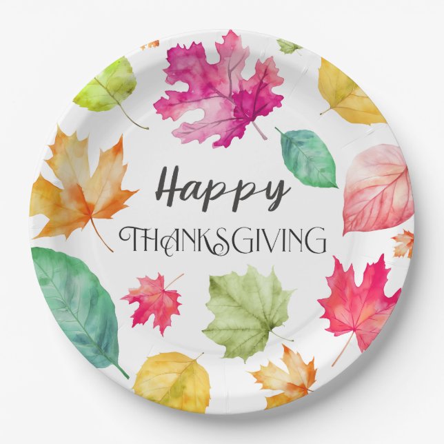 Happy Thanksgiving  Paper Plates (Front)