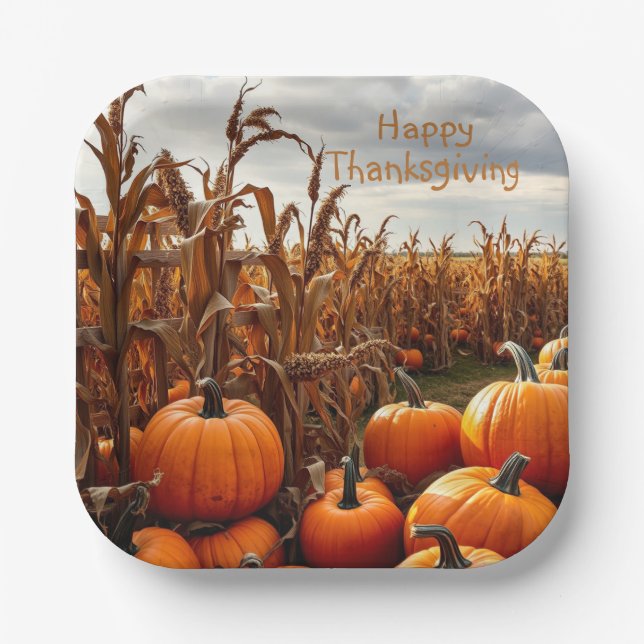 Happy Thanksgiving Paper Plates (Front)