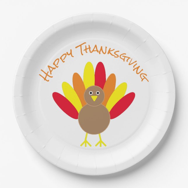 Happy Thanksgiving Paper Plates (Front)