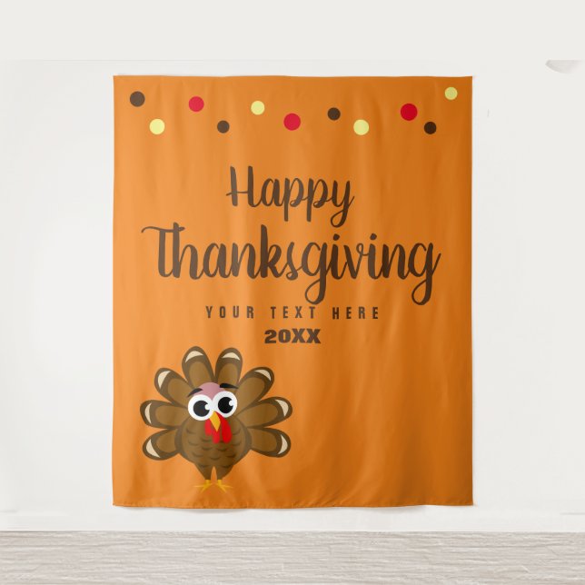 Happy Thanksgiving party family photo backdrop (Front)