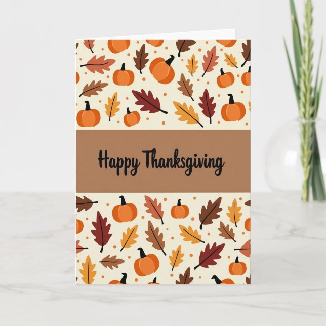 Happy Thanksgiving Pattern Card (Front)