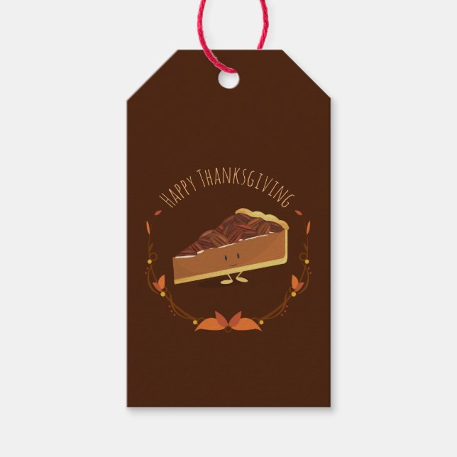 Happy Thanksgiving Pecan Pie Slice | Gift Tag (Front)