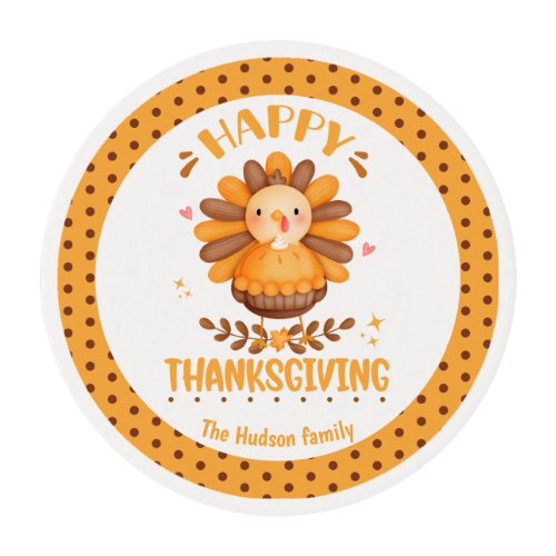 Happy Thanksgiving Personalized Edible Frosting Rounds