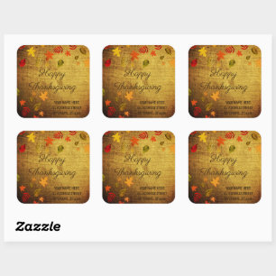 Happy Thanksgiving ,Personalized Square Sticker