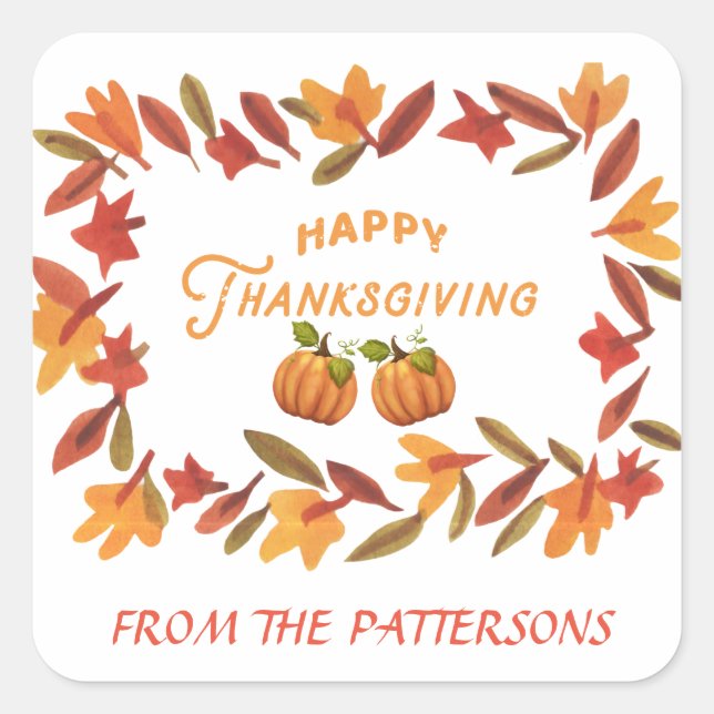 HAPPY THANKSGIVING PERSONALIZED Sticker (Front)