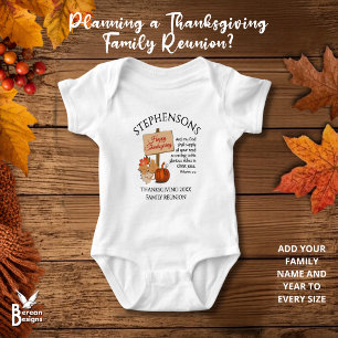 HAPPY THANKSGIVING Phil 4v19 Family Reunion Baby Bodysuit