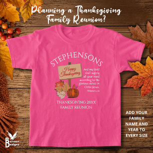 HAPPY THANKSGIVING Phil 4v19 Family Reunion Kids T-Shirt