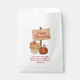 HAPPY THANKSGIVING Philippians 4:19 Scripture Favor Bag
