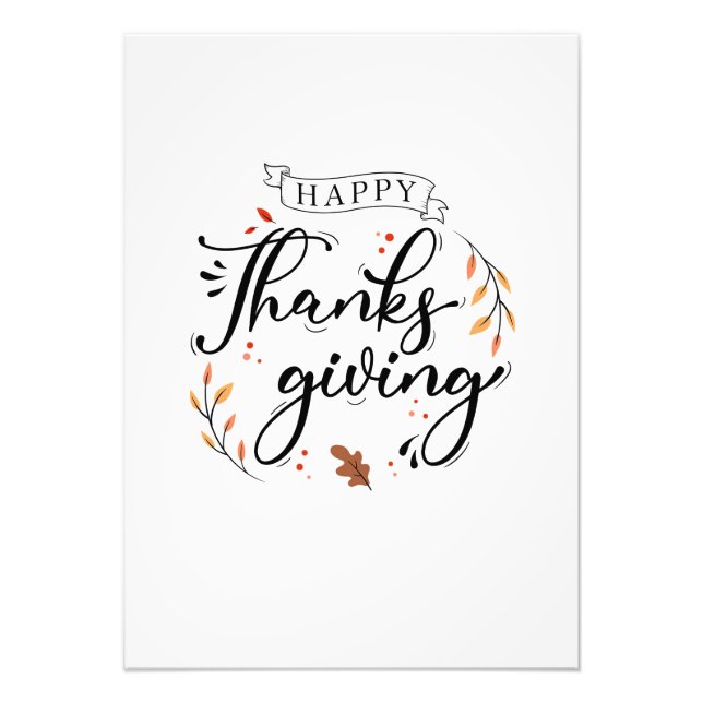 Happy Thanksgiving Photo Print (Front)
