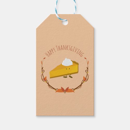 Happy Thanksgiving Pie Slice  Gift Tag