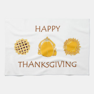 HAPPY THANKSGIVING pie turkey pie kitchen towel