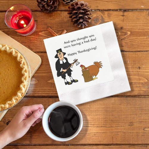 Happy Thanksgiving Pilgrim n Turkey Napkins