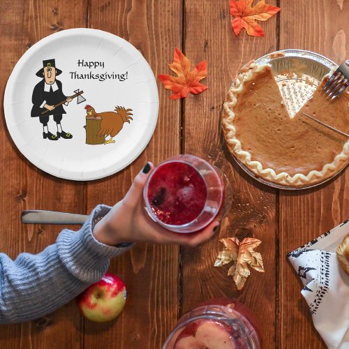 Happy Thanksgiving Pilgrim n Turkey Paper Plates