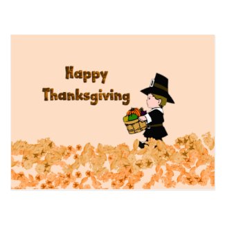 Happy Thanksgiving Pilgrim Post Cards