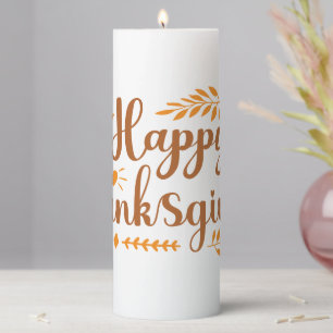 Happy Thanksgiving Pillar Candle