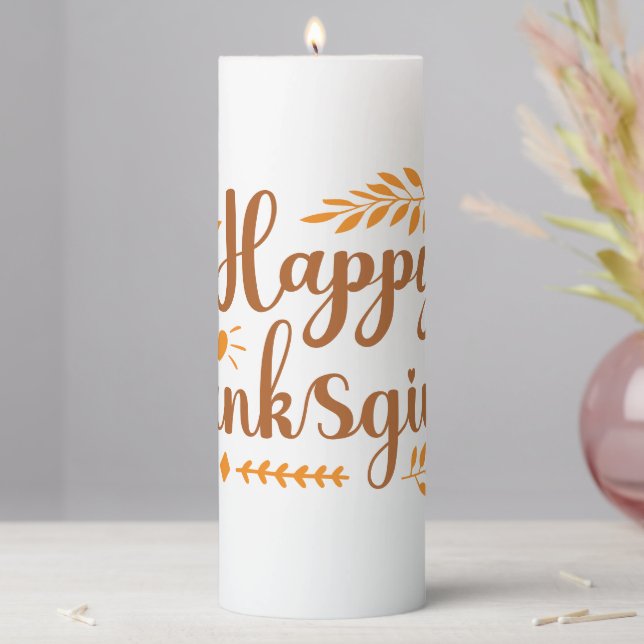 Happy Thanksgiving Pillar Candle (In Situ)