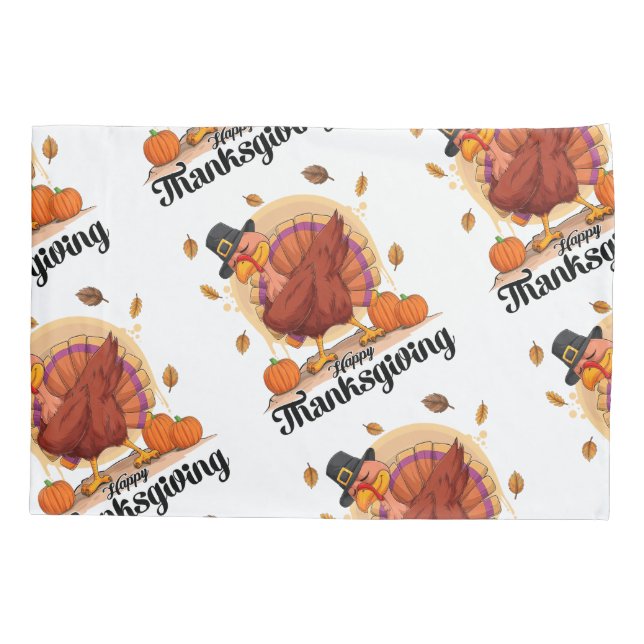 Happy Thanksgiving Pillow Case (Back)