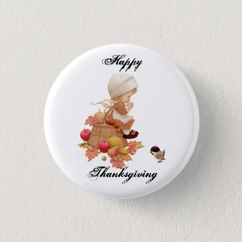 Happy Thanksgiving Pin Round and Square
