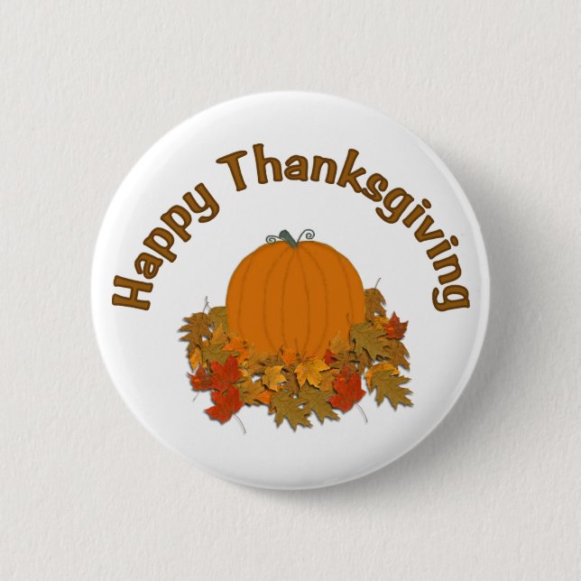 Happy Thanksgiving Pinback Button (Front)
