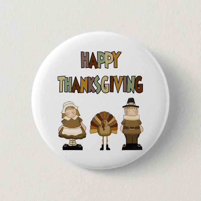 Happy Thanksgiving Pinback Button (Front)