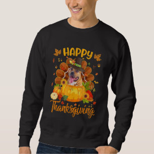 Happy Thanksgiving Pitbull Dog Turkey Pumpkin Sweatshirt