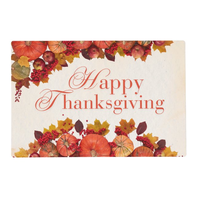 Happy Thanksgiving Placemat (Front)