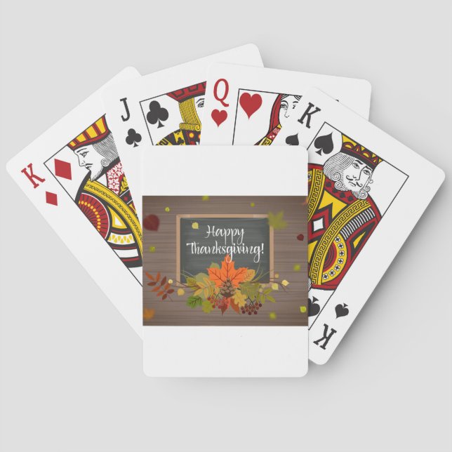 happy thanksgiving poker cards (Back)