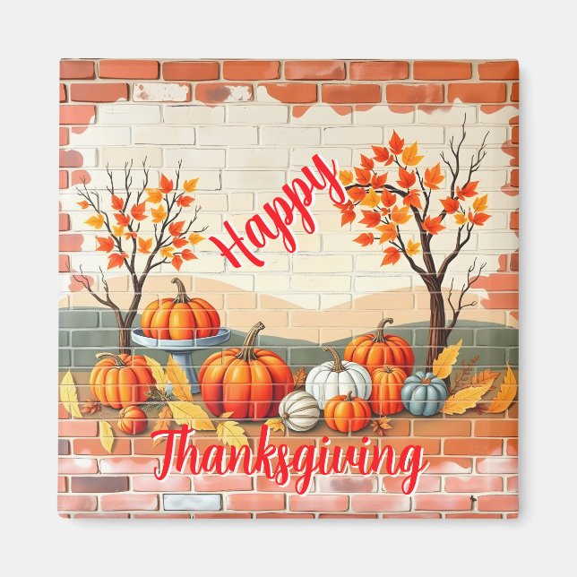 Happy Thanksgiving Popular Beautiful Fall Magnet (Front)