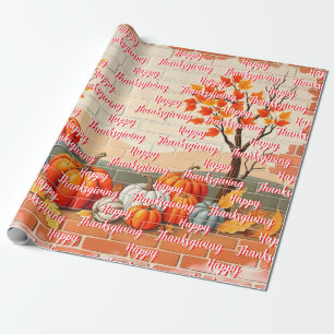Happy Thanksgiving Popular Beautiful Fall Wrapping Paper