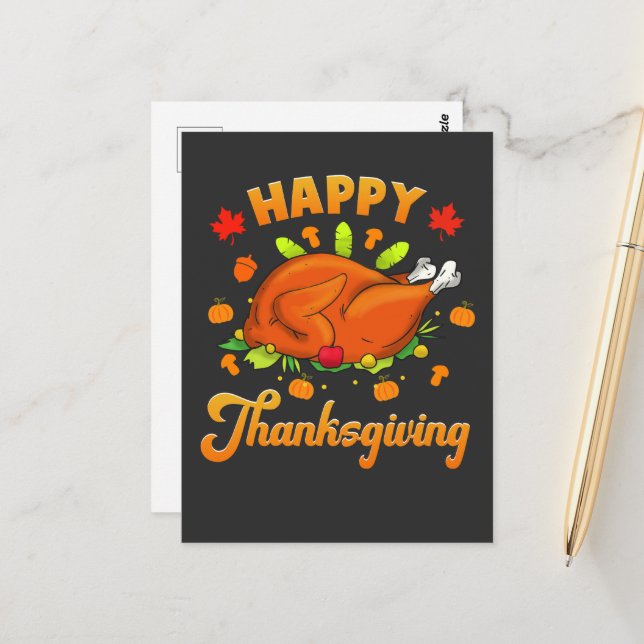 Happy Thanksgiving Postcard (Front/Back In Situ)