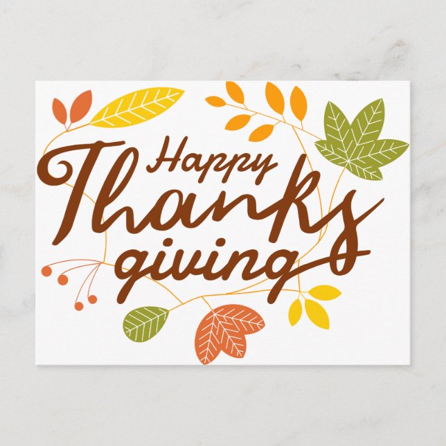 Happy Thanksgiving Postcard (Front)