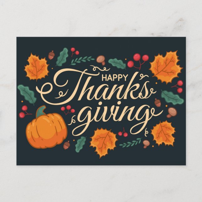 Happy Thanksgiving Postcard (Front)