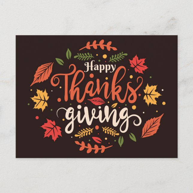 Happy Thanksgiving Postcard (Front)