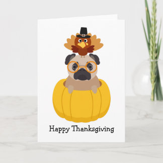 Happy Thanksgiving Pug Card