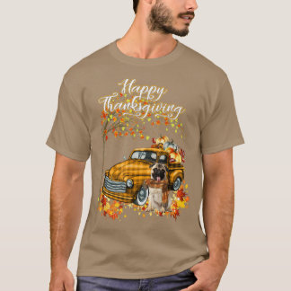 Happy Thanksgiving Pug Dog Autumn Fall Pumpkins Tr T-Shirt