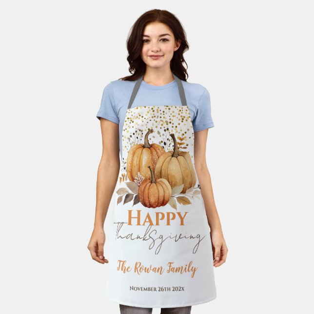 Happy Thanksgiving Pumpkin Apron (Worn)