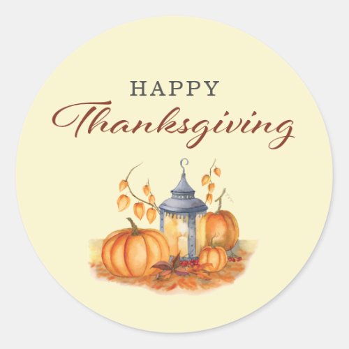 Happy Thanksgiving Pumpkin  Classic Round Sticker