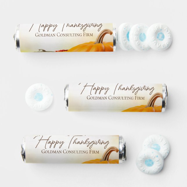 Happy Thanksgiving Pumpkin Cute Custom Party Breath Savers® Mints (Assorted)