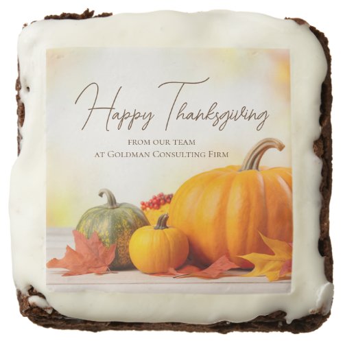 Happy Thanksgiving Pumpkin Cute Custom Party Brownie