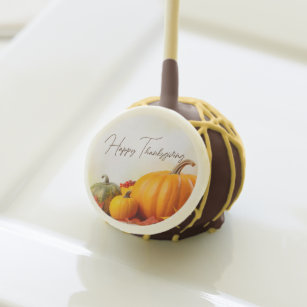 Happy Thanksgiving Pumpkin Cute Custom Party Cake Pops