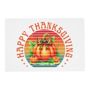 Happy thanksgiving pumpkin fall season autumn placemat