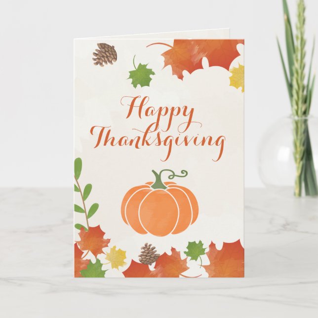 Happy Thanksgiving Pumpkin Funny Greeting Card (Front)
