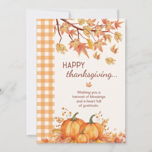 Happy Thanksgiving Pumpkin Greeting Card