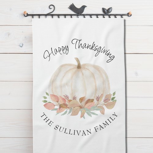 Happy Thanksgiving Pumpkin Kitchen Towel