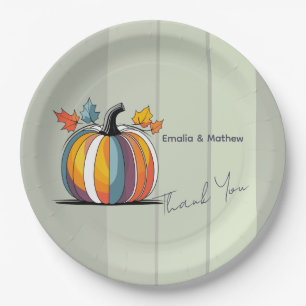 Happy Thanksgiving Pumpkin Paper Plates