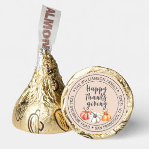 Happy Thanksgiving Pumpkin Pastel Pink Hershey®'s Kisses®